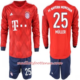 Maillot/Tenue Bayern Munich Müller 25 Enfant Domicile 2018/2019 Manche Longue